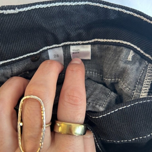 Reformation Cowboy High Rise Straight Jeans Womens 28 Black Contrast Stitch - Picture 4 of 9